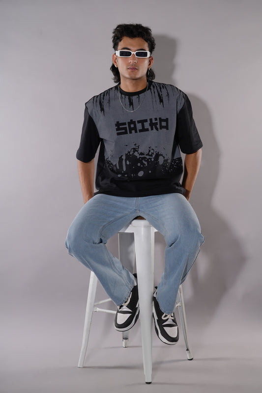 Gray Static Unisex Oversized T-Shirt