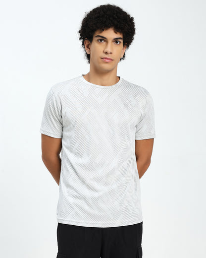 Men’s Light Grey Textured Active T-Shirt