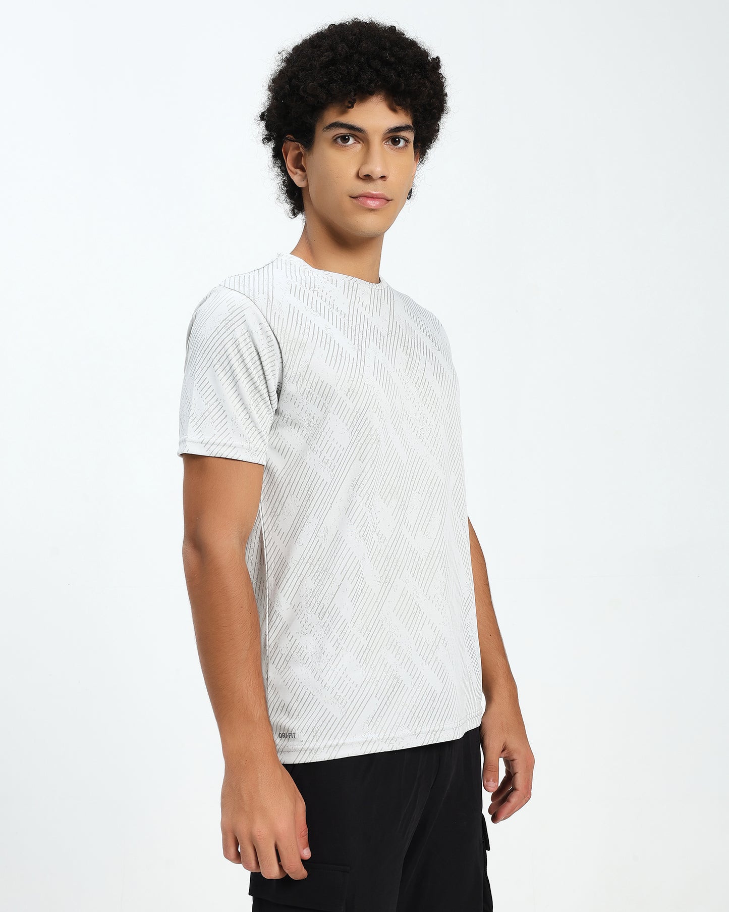 Men’s Light Grey Textured Active T-Shirt