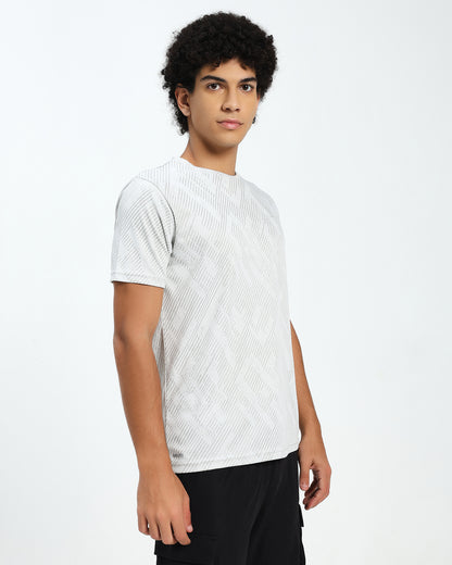 Men’s Light Grey Textured Active T-Shirt
