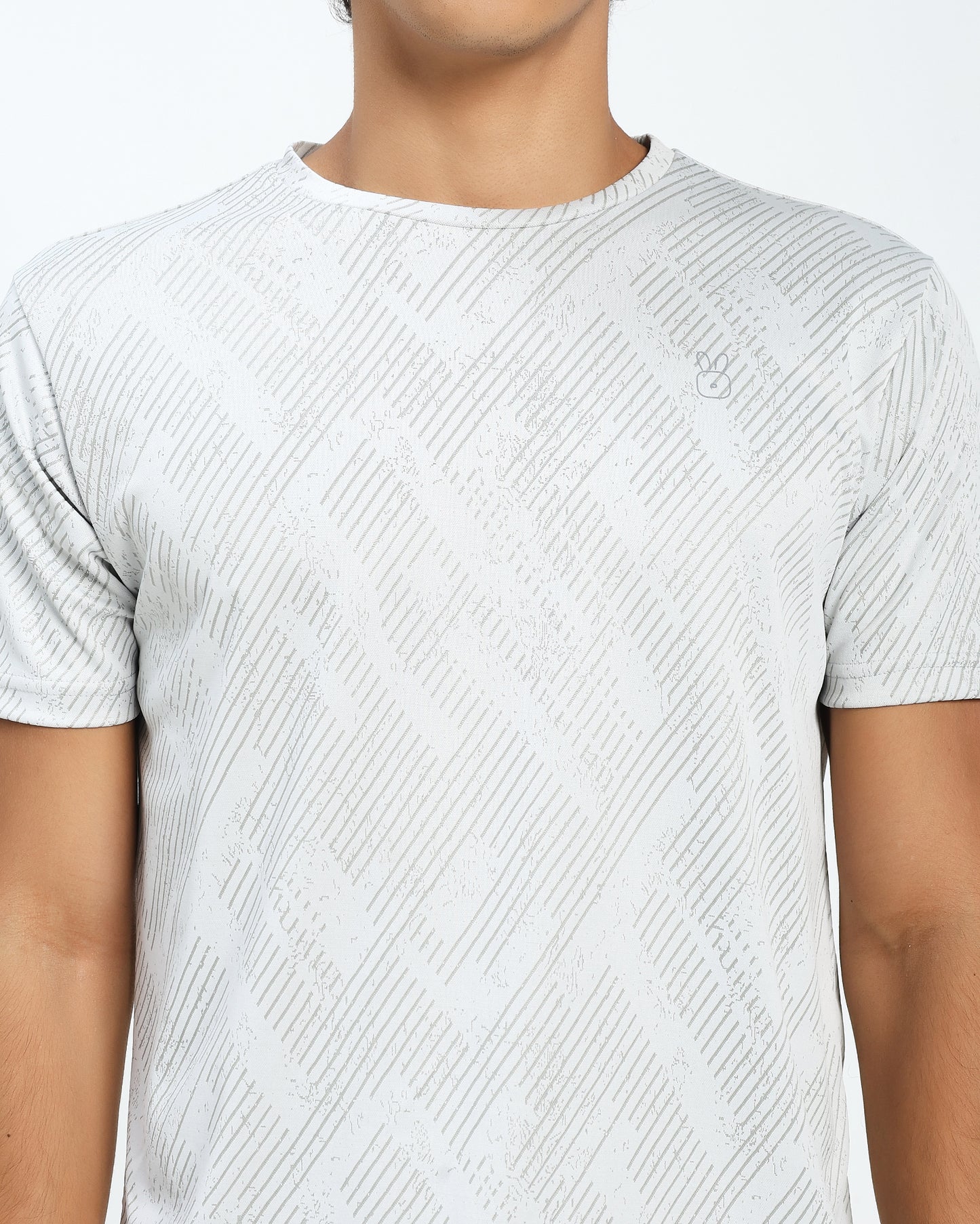 Men’s Light Grey Textured Active T-Shirt
