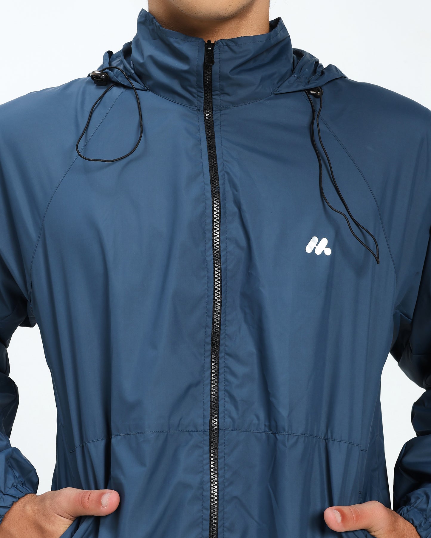 Men’s Lightweight Blue WindCheater Jacket with Hood