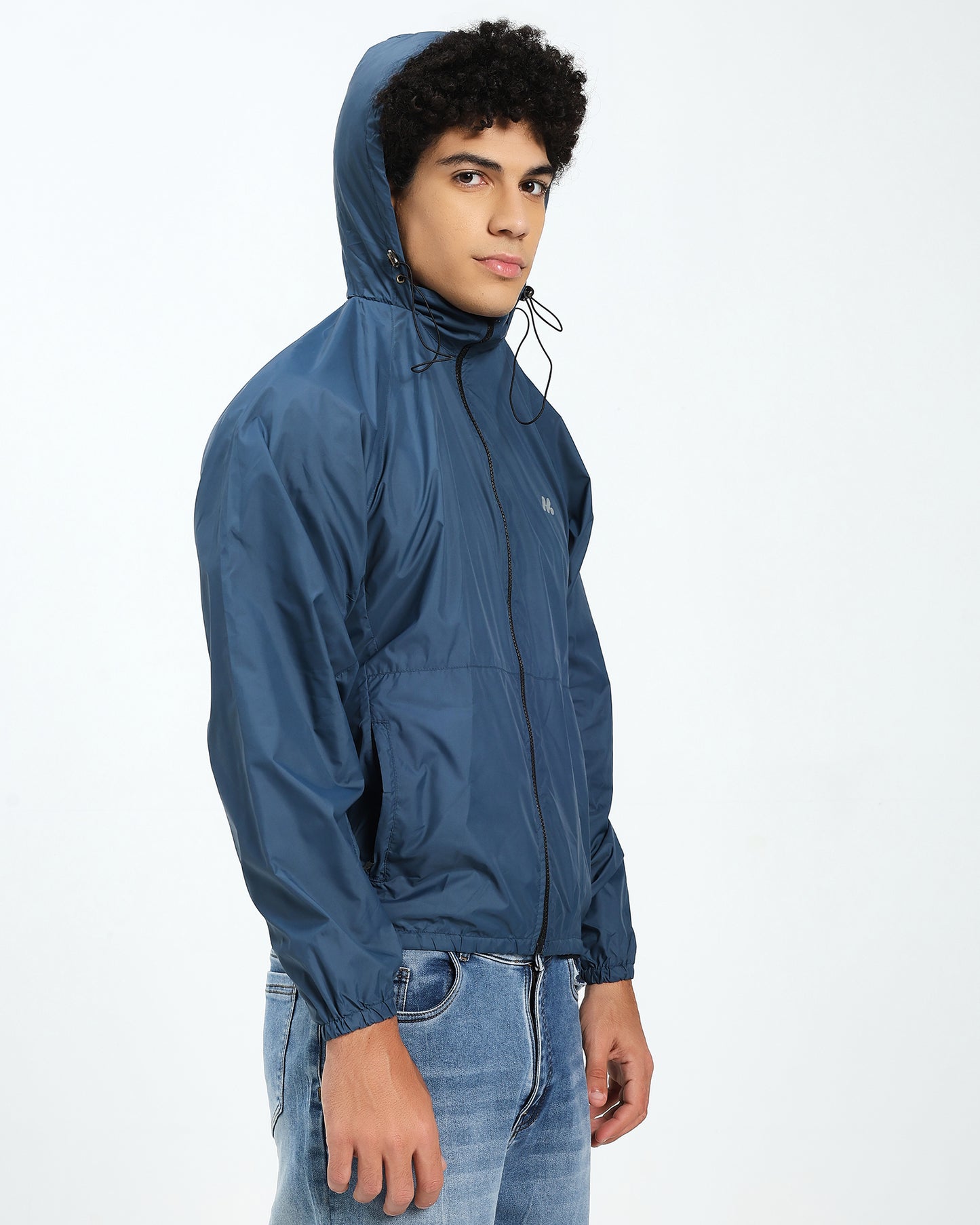 Men’s Lightweight Blue WindCheater Jacket with Hood