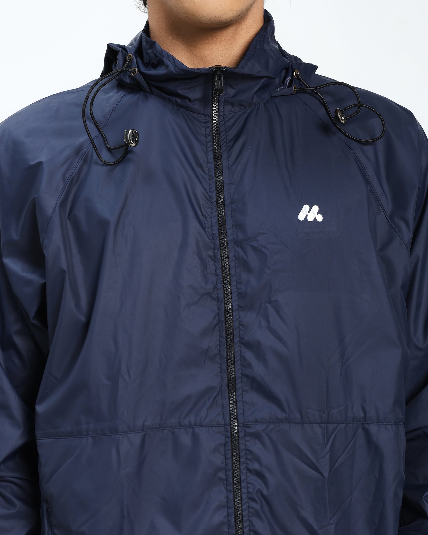 Men’s Lightweight Hooded Windbreaker Jacket – Navy Blue
